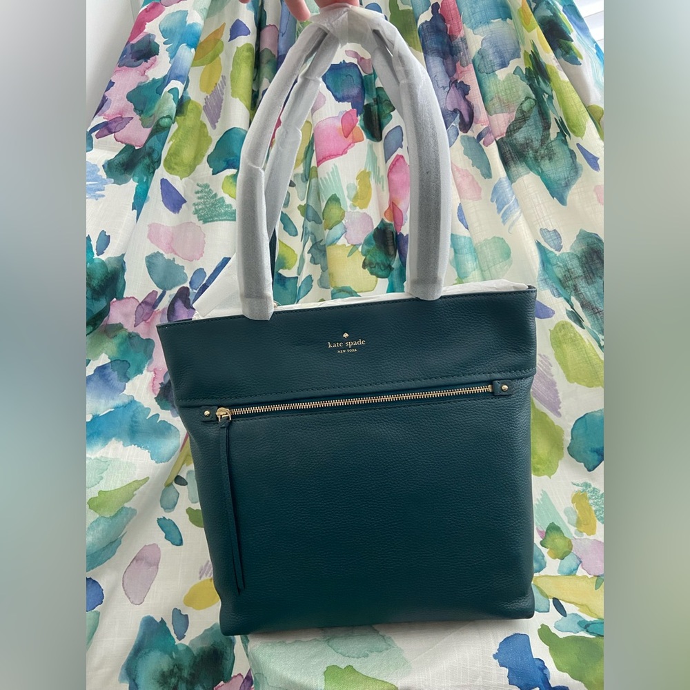 Kate Spade NWT Teal Pebbled Leather Shoulder Bag / Purse